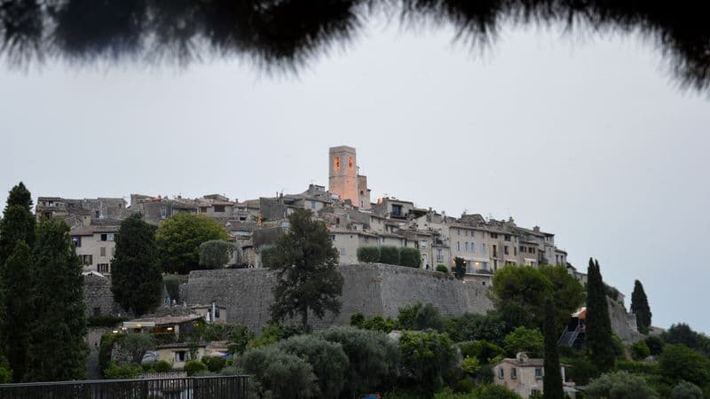 The hilltop village of Saint-Paul-de-Vence at dusk